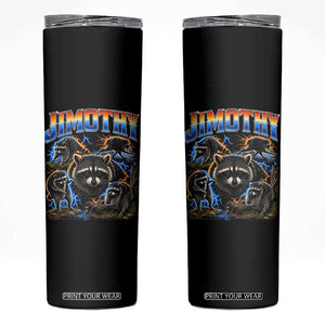 Jimothy the Raccoon Vintage 90s Bootleg Lightning Graphic Skinny Tumbler Viral Seattle Trash Panda