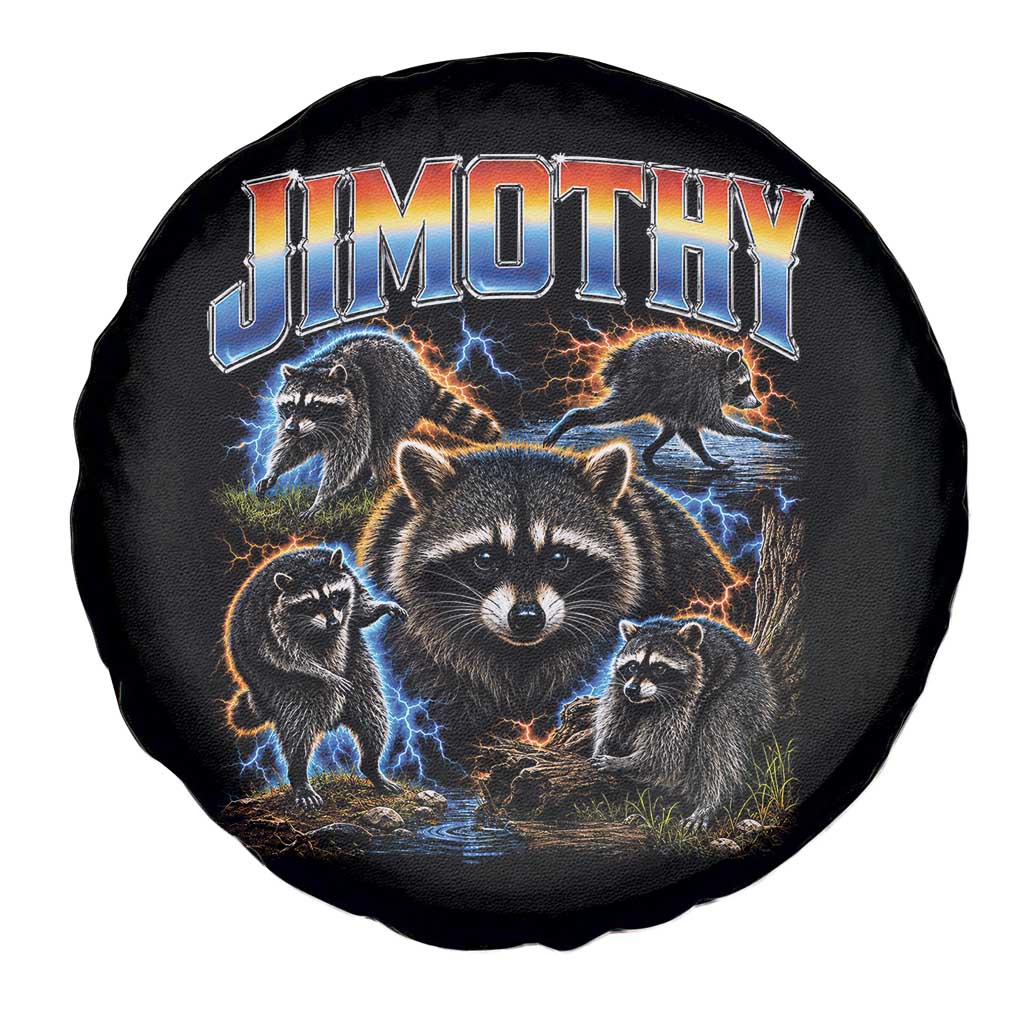 Jimothy the Raccoon Vintage 90s Bootleg Lightning Graphic Spare Tire Cover Viral Seattle Trash Panda