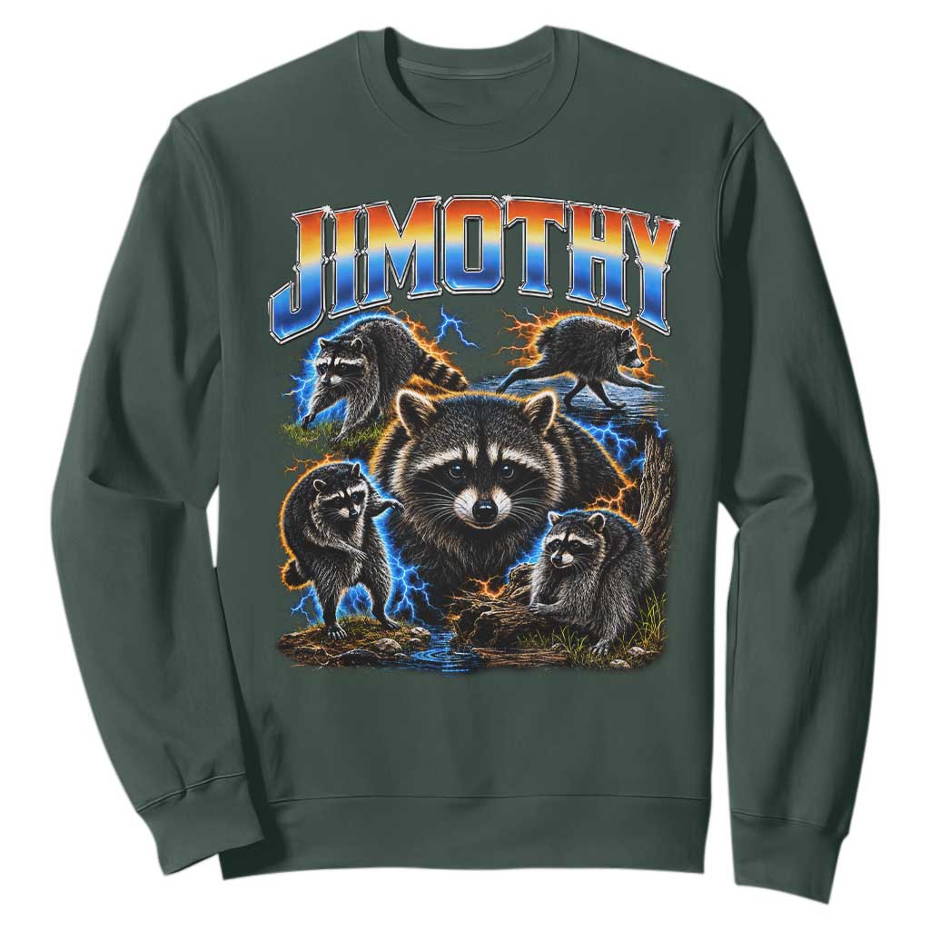 Jimothy the Raccoon Vintage 90s Bootleg Lightning Graphic Sweatshirt Viral Seattle Trash Panda