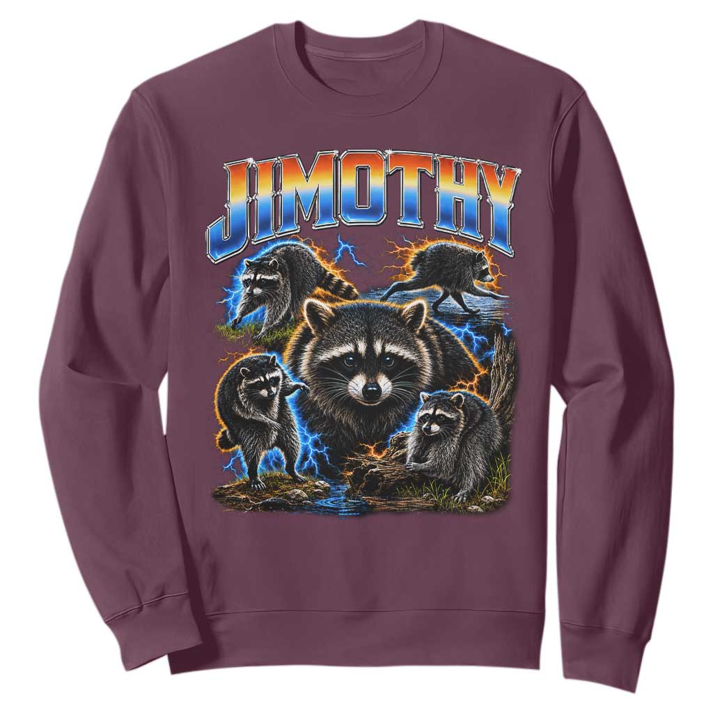 Jimothy the Raccoon Vintage 90s Bootleg Lightning Graphic Sweatshirt Viral Seattle Trash Panda