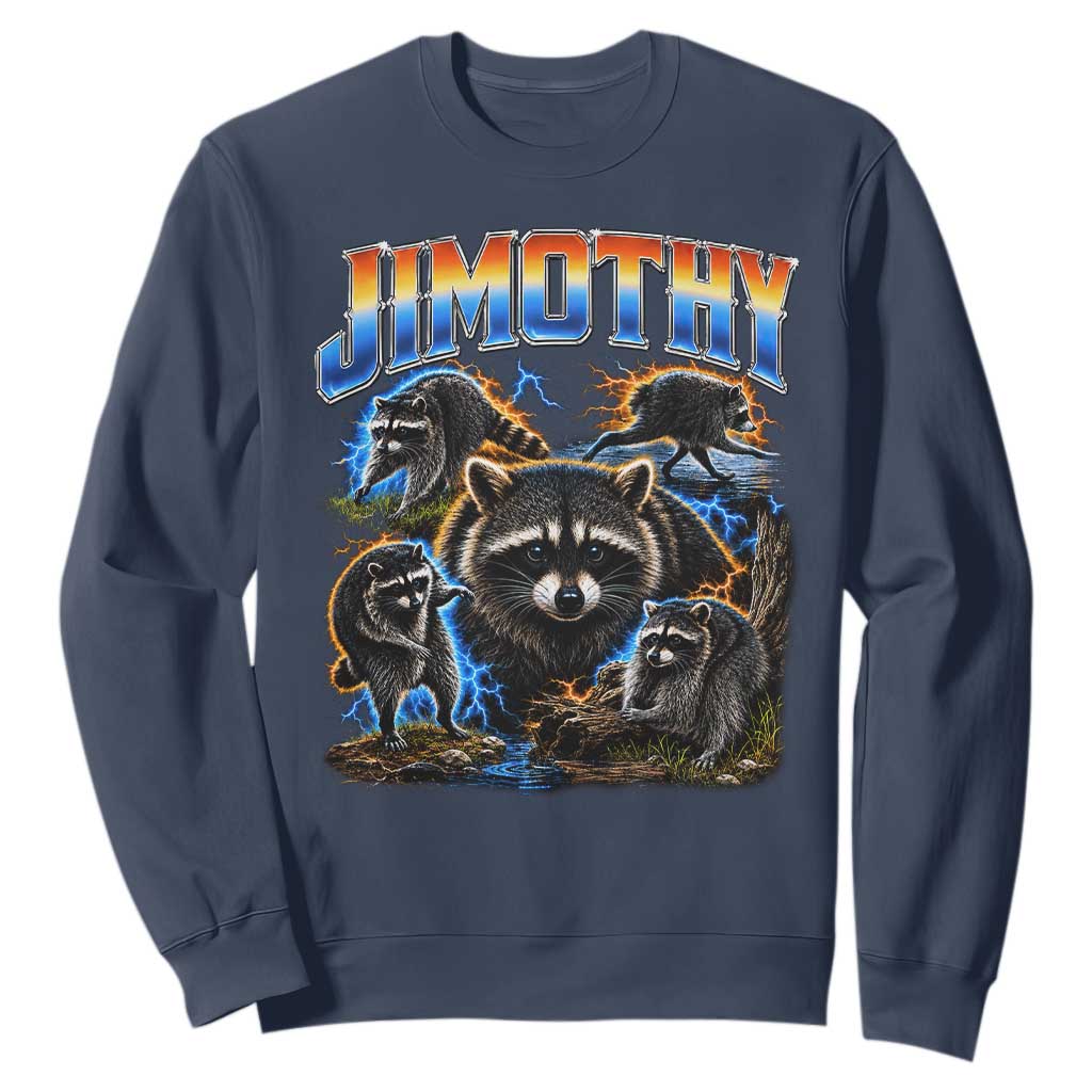 Jimothy the Raccoon Vintage 90s Bootleg Lightning Graphic Sweatshirt Viral Seattle Trash Panda