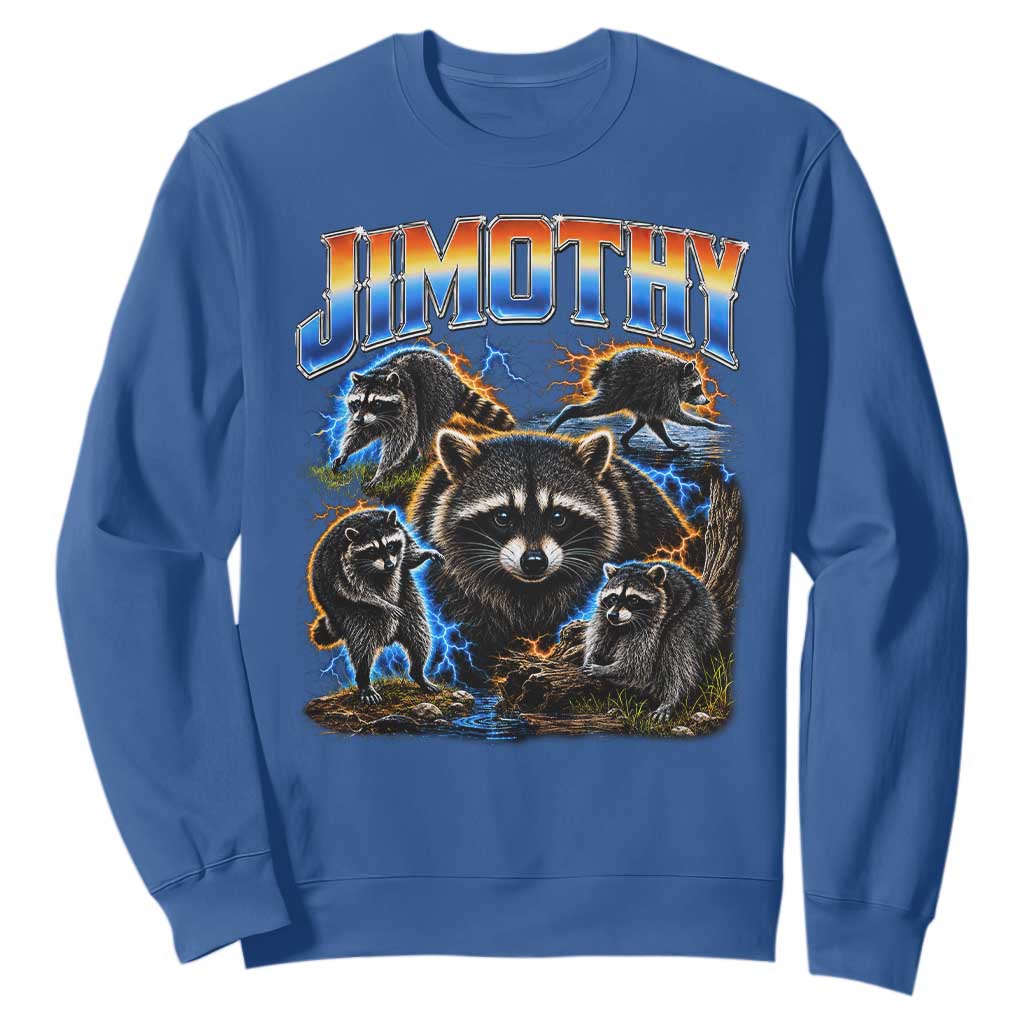 Jimothy the Raccoon Vintage 90s Bootleg Lightning Graphic Sweatshirt Viral Seattle Trash Panda