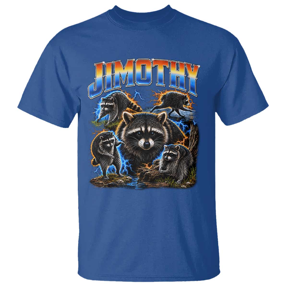 Jimothy the Raccoon Vintage 90s Bootleg Lightning Graphic T Shirt Viral Seattle Trash Panda