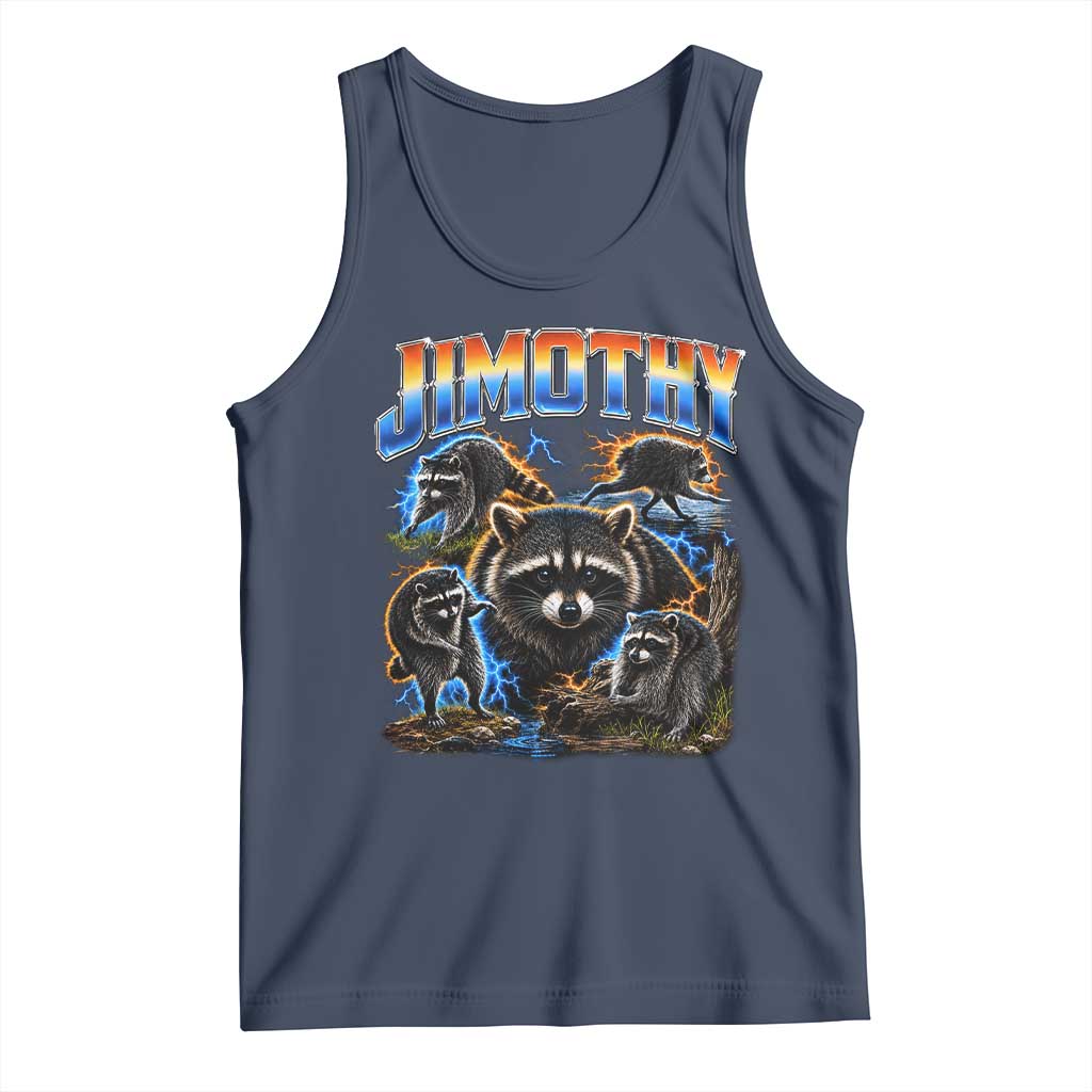 Jimothy the Raccoon Vintage 90s Bootleg Lightning Graphic Tank Top Viral Seattle Trash Panda