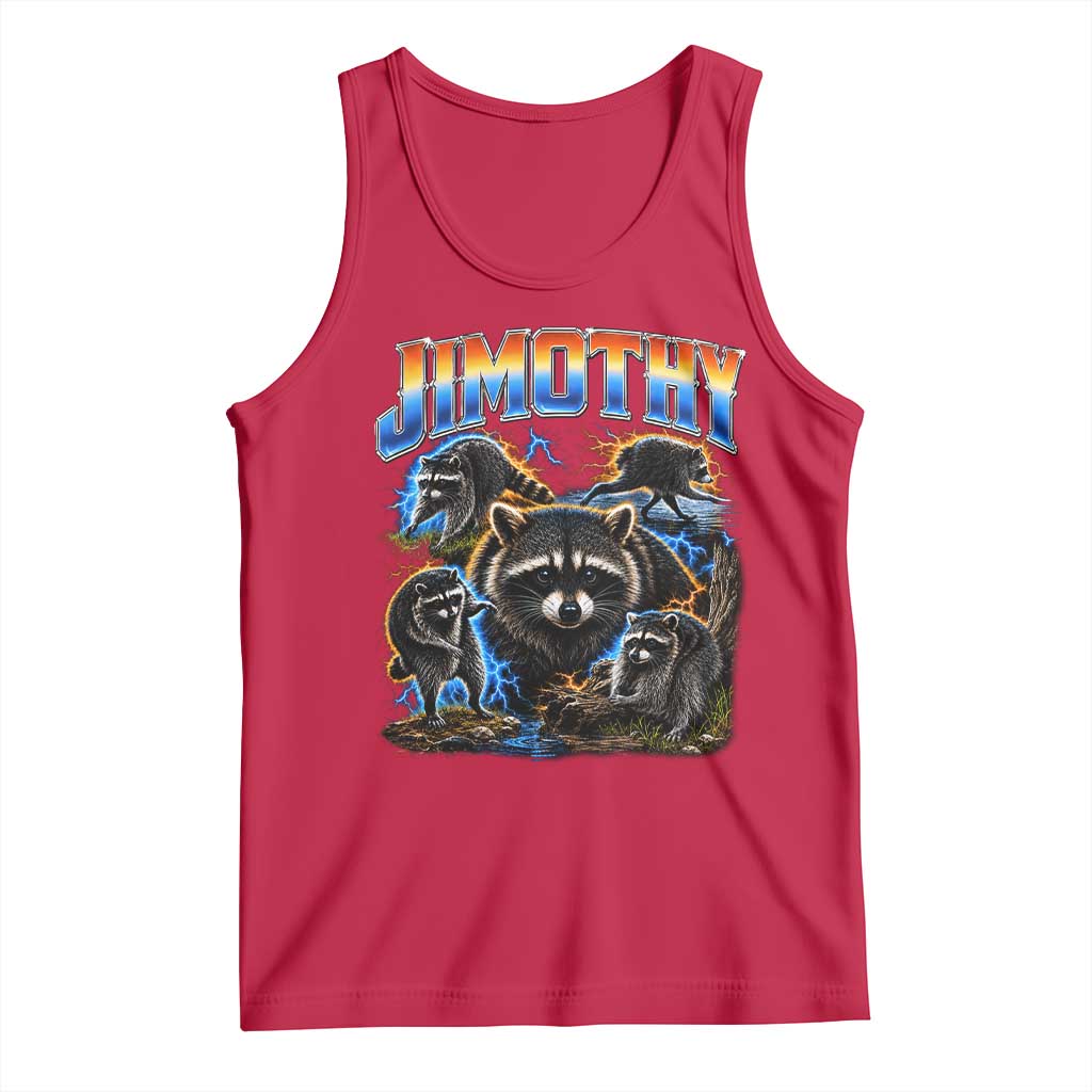 Jimothy the Raccoon Vintage 90s Bootleg Lightning Graphic Tank Top Viral Seattle Trash Panda