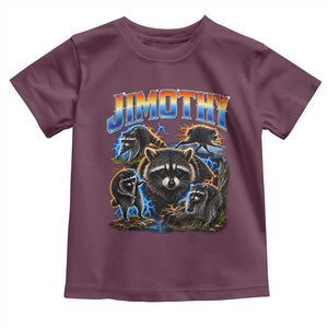 Jimothy the Raccoon Vintage 90s Bootleg Lightning Graphic Toddler T Shirt Viral Seattle Trash Panda