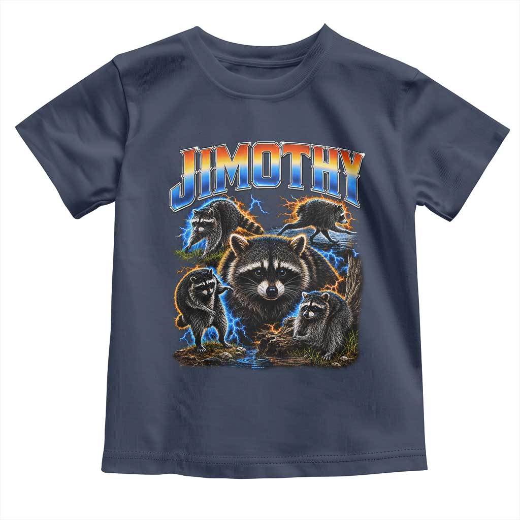 Jimothy the Raccoon Vintage 90s Bootleg Lightning Graphic Toddler T Shirt Viral Seattle Trash Panda