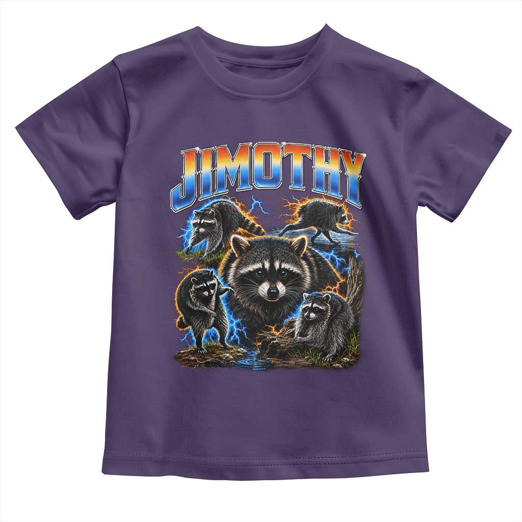 Jimothy the Raccoon Vintage 90s Bootleg Lightning Graphic Toddler T Shirt Viral Seattle Trash Panda