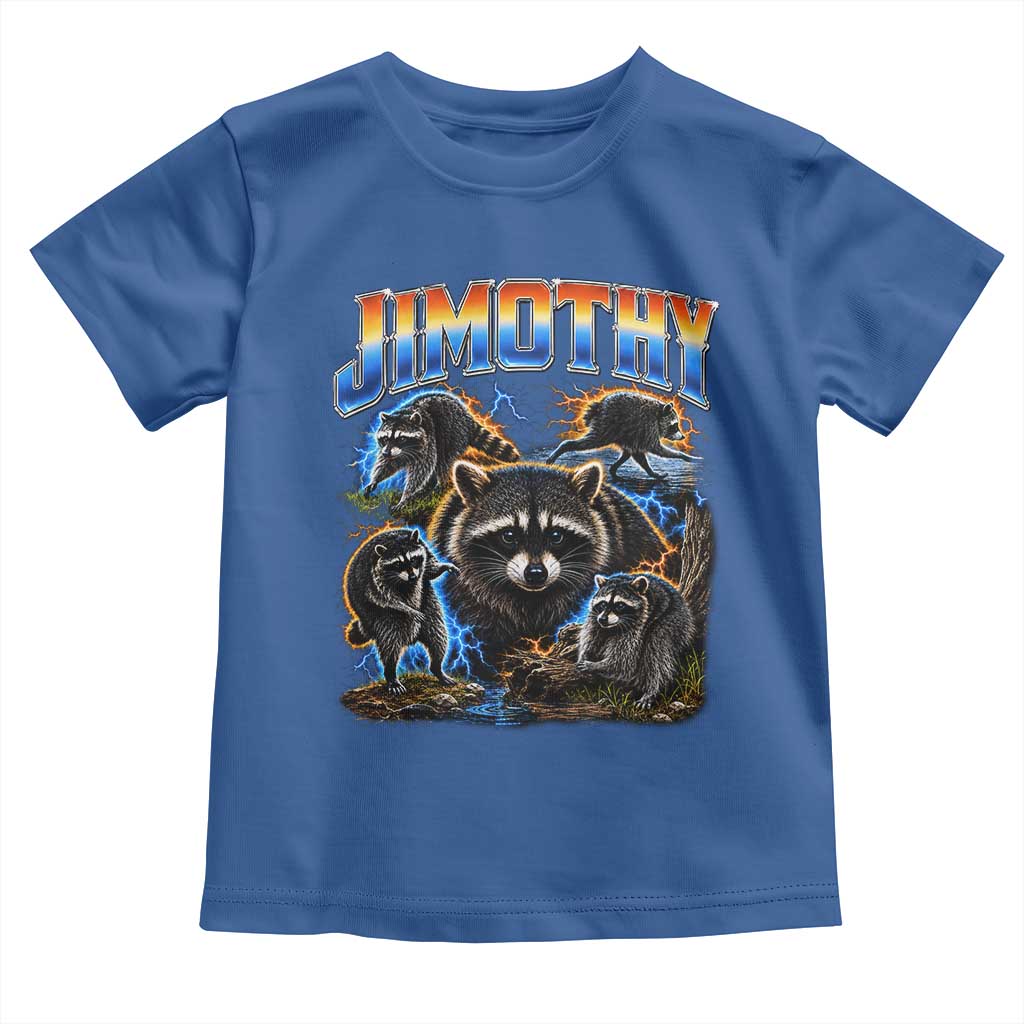 Jimothy the Raccoon Vintage 90s Bootleg Lightning Graphic Toddler T Shirt Viral Seattle Trash Panda