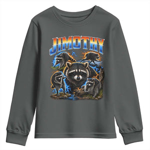Jimothy the Raccoon Vintage 90s Bootleg Lightning Graphic Youth Sweatshirt Viral Seattle Trash Panda