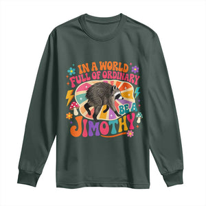 In A World Full Of Ordinary Be A Jimothy Psychedelic Style Long Sleeve Shirt Retro Groovy Seattle Raccoon Legend Graphic