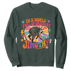In A World Full Of Ordinary Be A Jimothy Psychedelic Style Sweatshirt Retro Groovy Seattle Raccoon Legend Graphic