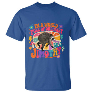 In A World Full Of Ordinary Be A Jimothy Psychedelic Style T Shirt Retro Groovy Seattle Raccoon Legend Graphic