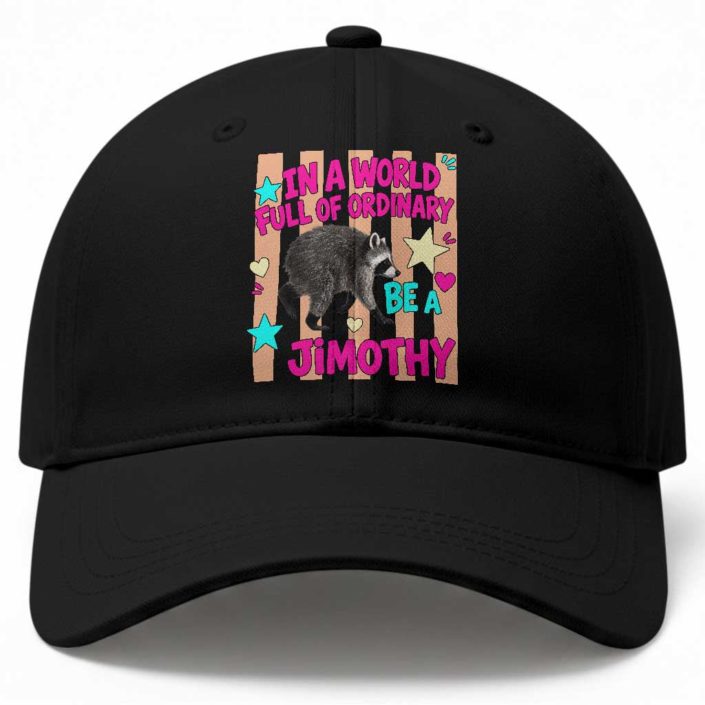In A World Full Of Ordinary Be A Jimothy Preppy Style Baseball Cap Cute Y2K Pop Seattle Raccoon Legend Graphic TS02 Print Your Wear
