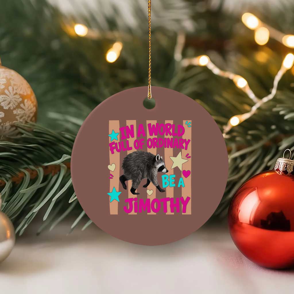 In A World Full Of Ordinary Be A Jimothy Preppy Style Ceramic Ornament Cute Y2K Pop Seattle Raccoon Legend Graphic
