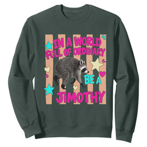 In A World Full Of Ordinary Be A Jimothy Preppy Style Sweatshirt Cute Y2K Pop Seattle Raccoon Legend Graphic