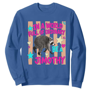 In A World Full Of Ordinary Be A Jimothy Preppy Style Sweatshirt Cute Y2K Pop Seattle Raccoon Legend Graphic