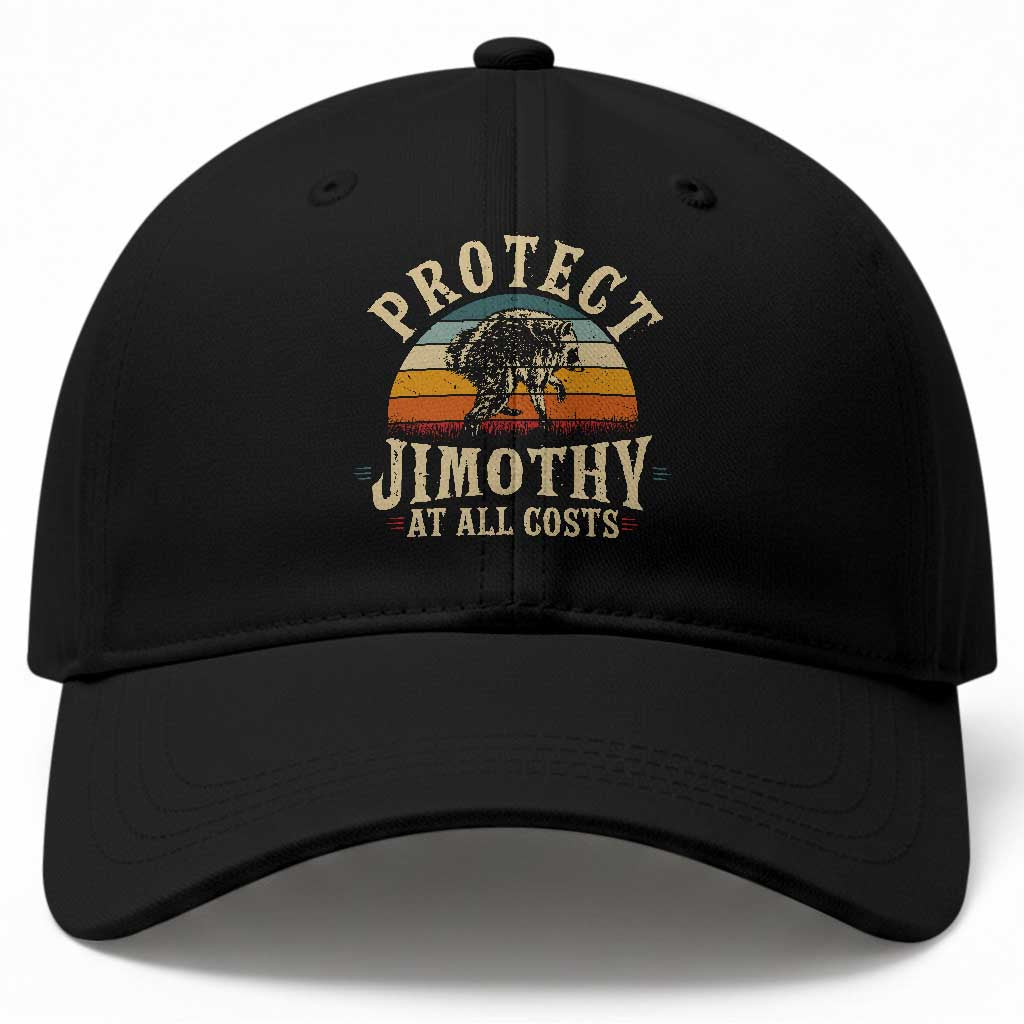Protect Jimothy At All Costs Seattle Raccoon Baseball Cap Vintage Sunset Feral Trash Panda Legend Supporter TS02 Print Your Wear