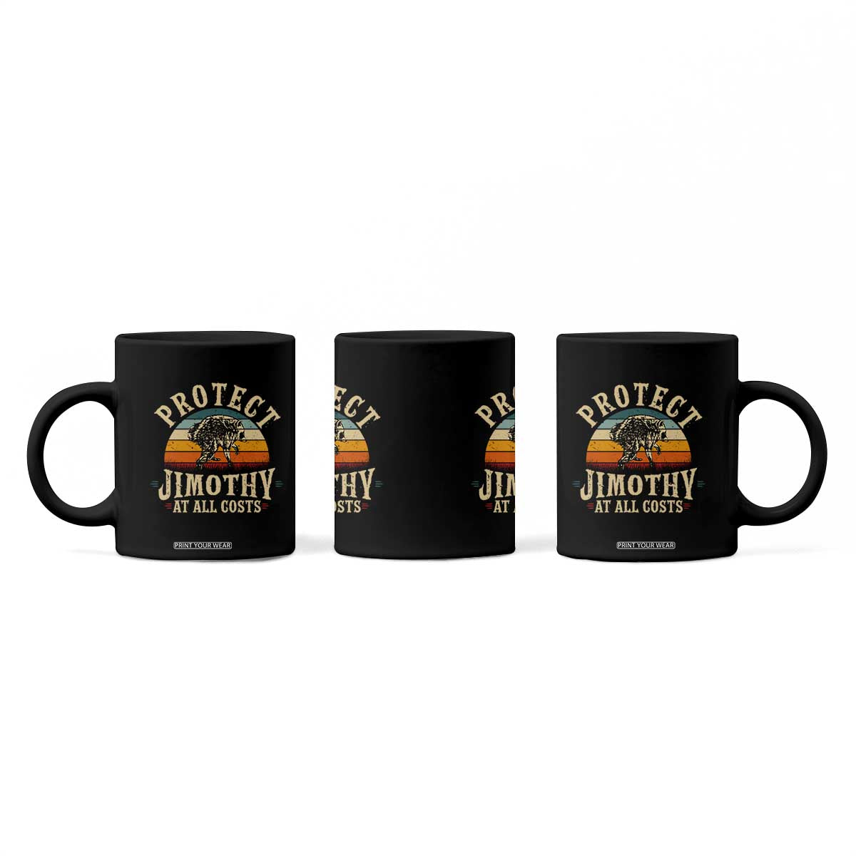 Protect Jimothy At All Costs Seattle Raccoon Coffee Mug Vintage Sunset Feral Trash Panda Legend Supporter