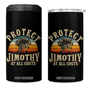 Protect Jimothy At All Costs Seattle Raccoon 4 in 1 Can Cooler Tumbler Vintage Sunset Feral Trash Panda Legend Supporter