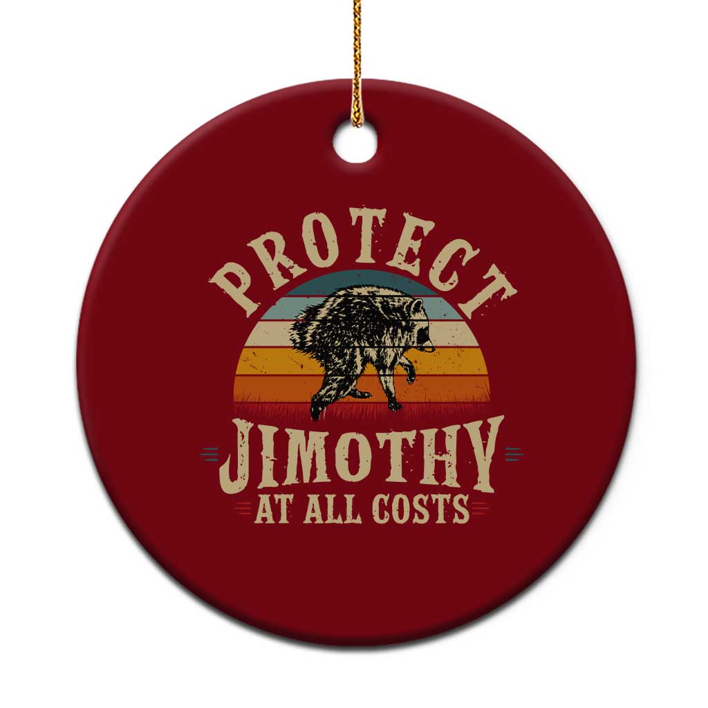 Protect Jimothy At All Costs Seattle Raccoon Ceramic Ornament Vintage Sunset Feral Trash Panda Legend Supporter TS02 1pc Red Print Your Wear