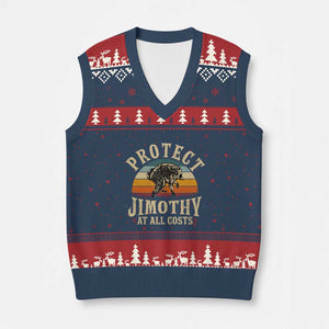 Protect Jimothy At All Costs Seattle Raccoon V-Neck Knit Sweater Vest Vintage Sunset Feral Trash Panda Legend Supporter