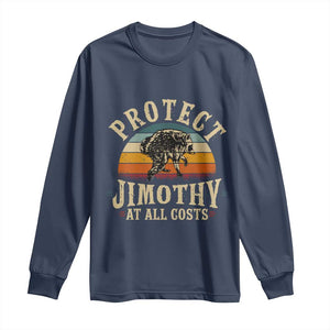 Protect Jimothy At All Costs Seattle Raccoon Long Sleeve Shirt Vintage Sunset Feral Trash Panda Legend Supporter