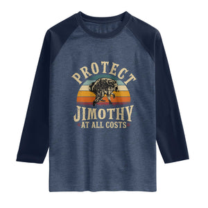 Protect Jimothy At All Costs Seattle Raccoon Raglan Shirt Vintage Sunset Feral Trash Panda Legend Supporter