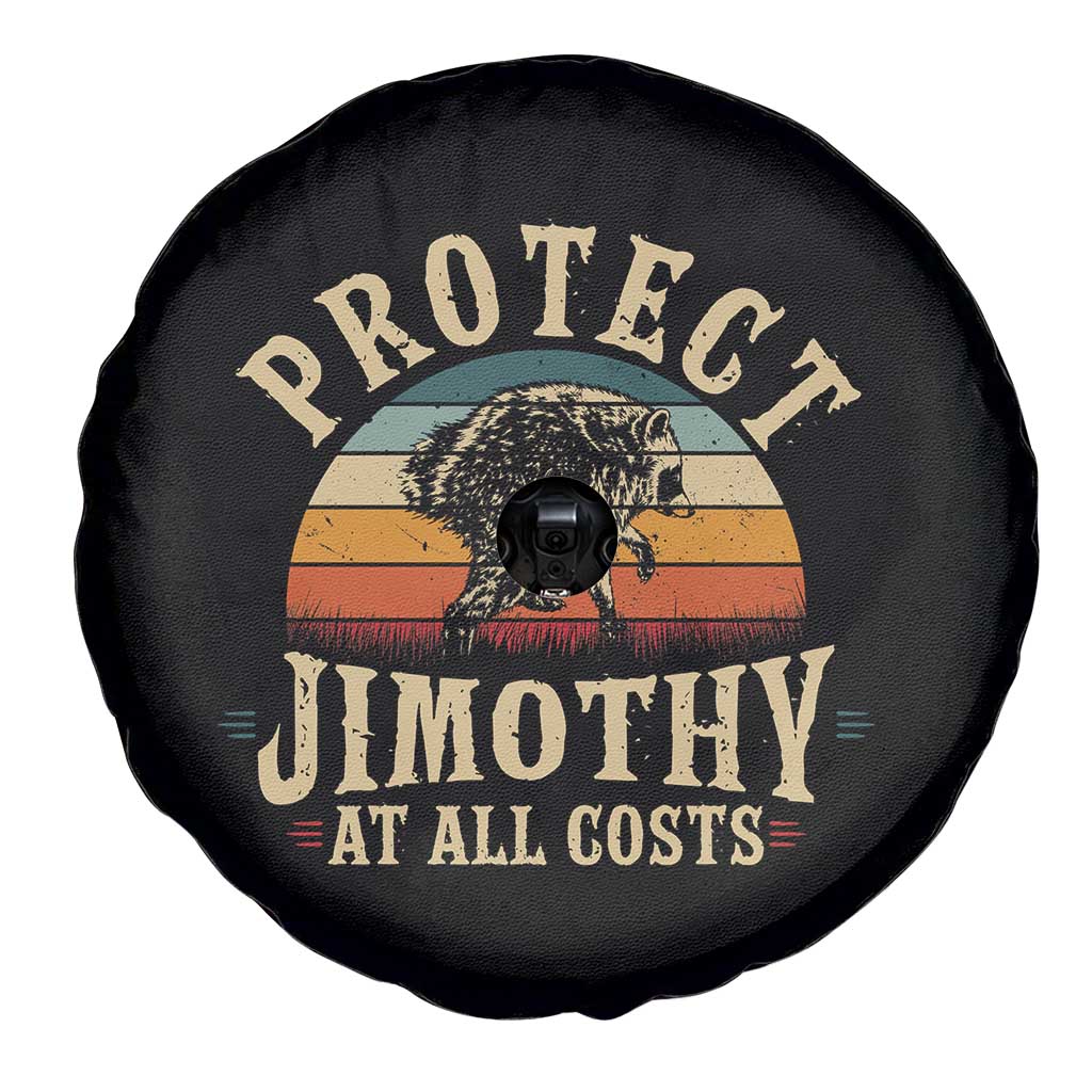 Protect Jimothy At All Costs Seattle Raccoon Spare Tire Cover Vintage Sunset Feral Trash Panda Legend Supporter