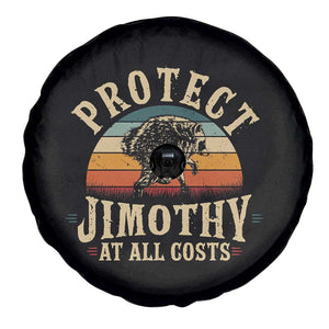 Protect Jimothy At All Costs Seattle Raccoon Spare Tire Cover Vintage Sunset Feral Trash Panda Legend Supporter