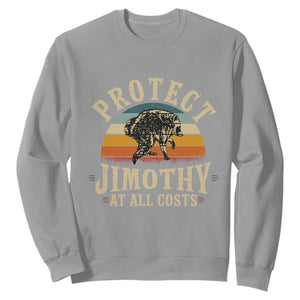 Protect Jimothy At All Costs Seattle Raccoon Sweatshirt Vintage Sunset Feral Trash Panda Legend Supporter