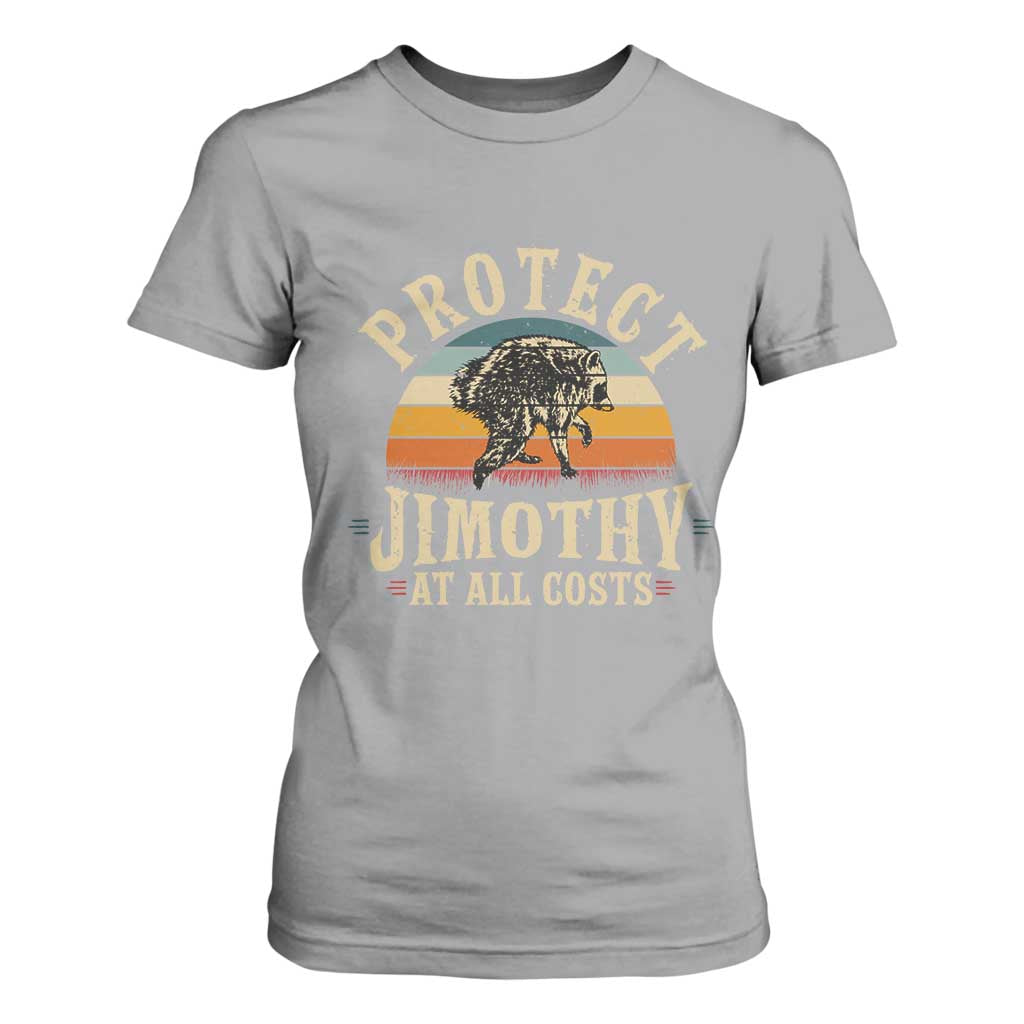 Protect Jimothy At All Costs Seattle Raccoon T Shirt For Women Vintage Sunset Feral Trash Panda Legend Supporter