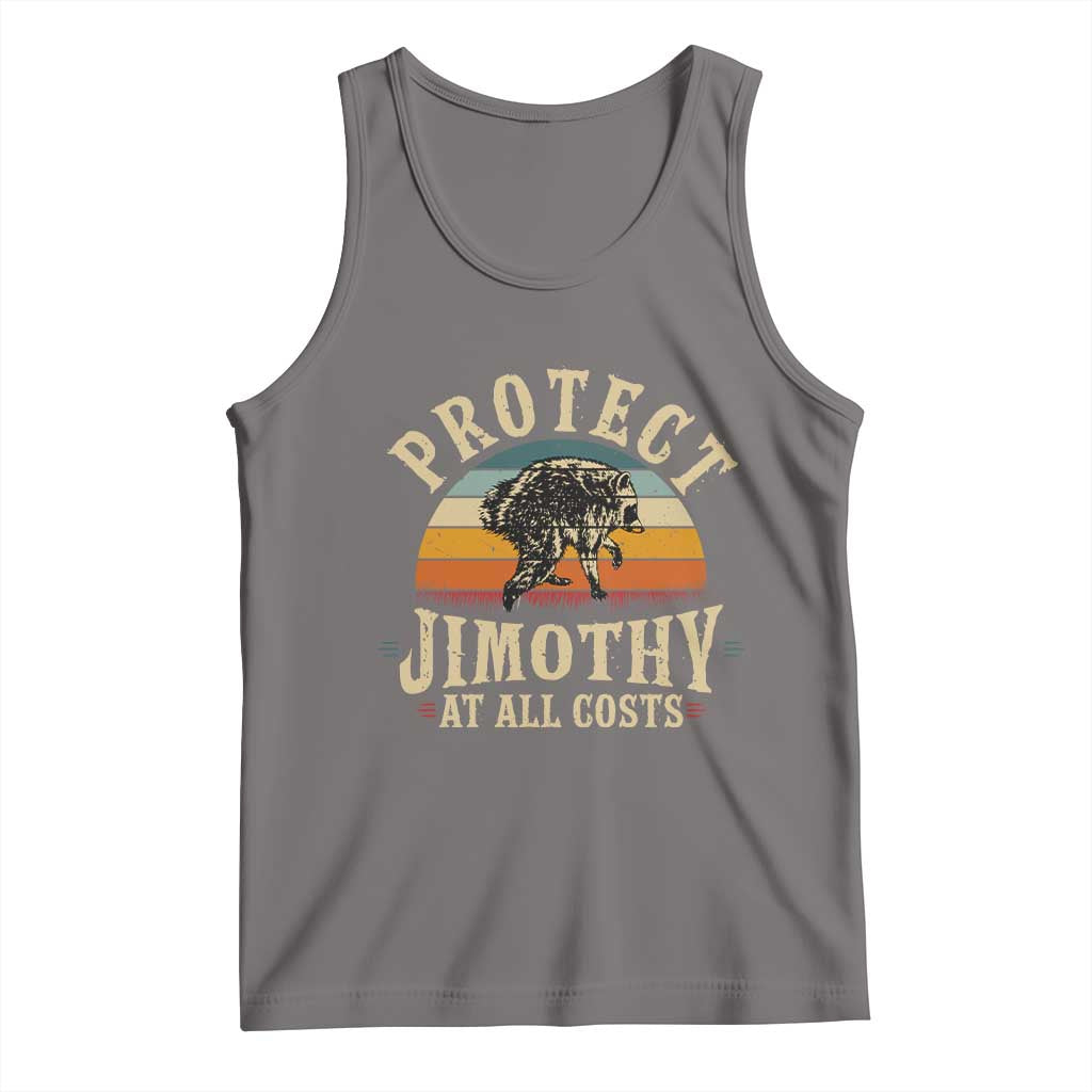 Protect Jimothy At All Costs Seattle Raccoon Tank Top Vintage Sunset Feral Trash Panda Legend Supporter