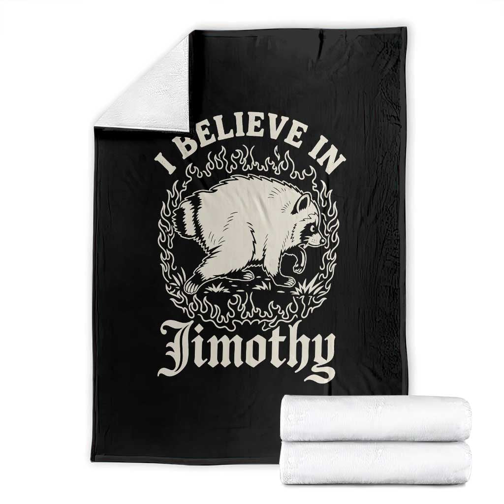 I Believe In Jimothy the Seattle Raccoon Throw Blanket Flaming Circle Vintage Feral Legend Trash Panda Supporter TS02 Black Print Your Wear