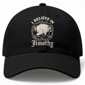 I Believe In Jimothy the Seattle Raccoon Baseball Cap Flaming Circle Vintage Feral Legend Trash Panda Supporter