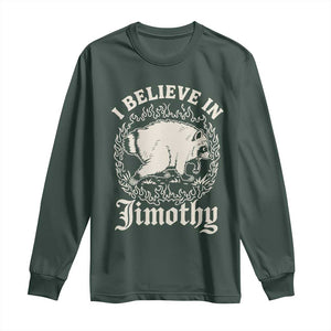 I Believe In Jimothy the Seattle Raccoon Long Sleeve Shirt Flaming Circle Vintage Feral Legend Trash Panda Supporter