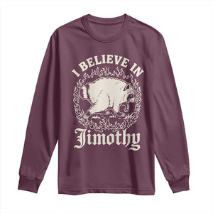 I Believe In Jimothy the Seattle Raccoon Long Sleeve Shirt Flaming Circle Vintage Feral Legend Trash Panda Supporter