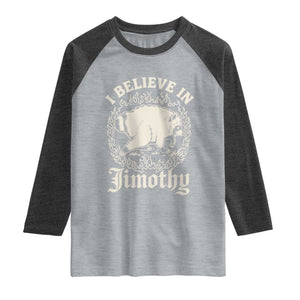 I Believe In Jimothy the Seattle Raccoon Raglan Shirt Flaming Circle Vintage Feral Legend Trash Panda Supporter