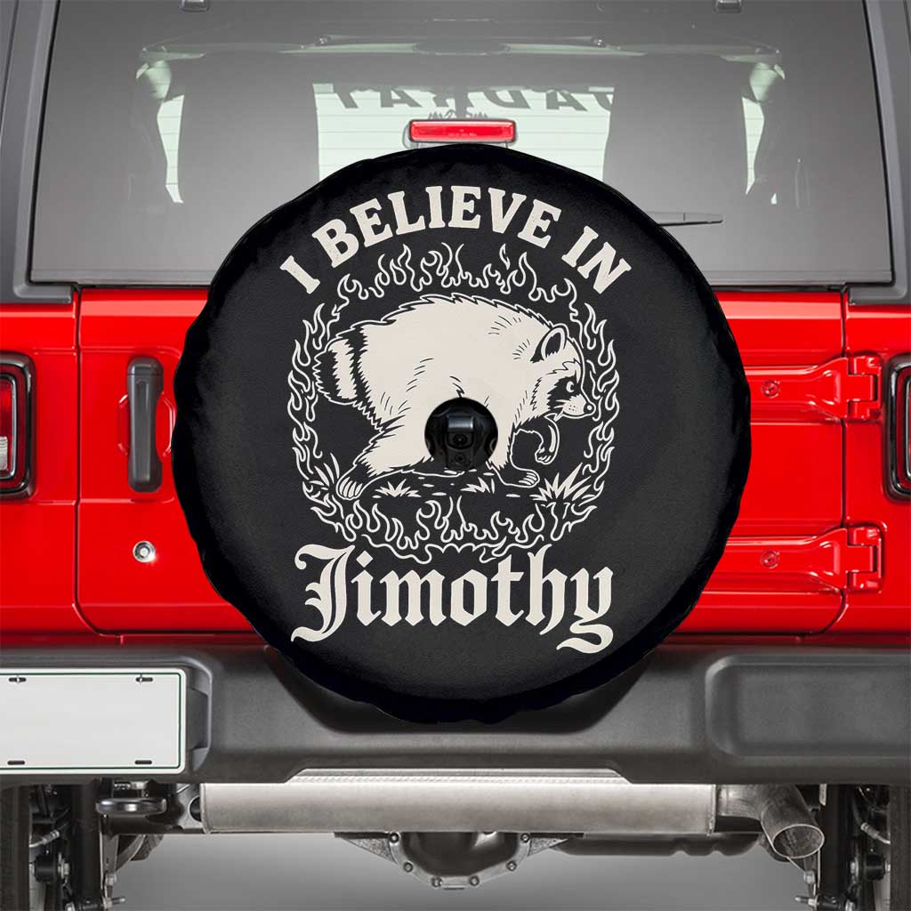 I Believe In Jimothy the Seattle Raccoon Spare Tire Cover Flaming Circle Vintage Feral Legend Trash Panda Supporter
