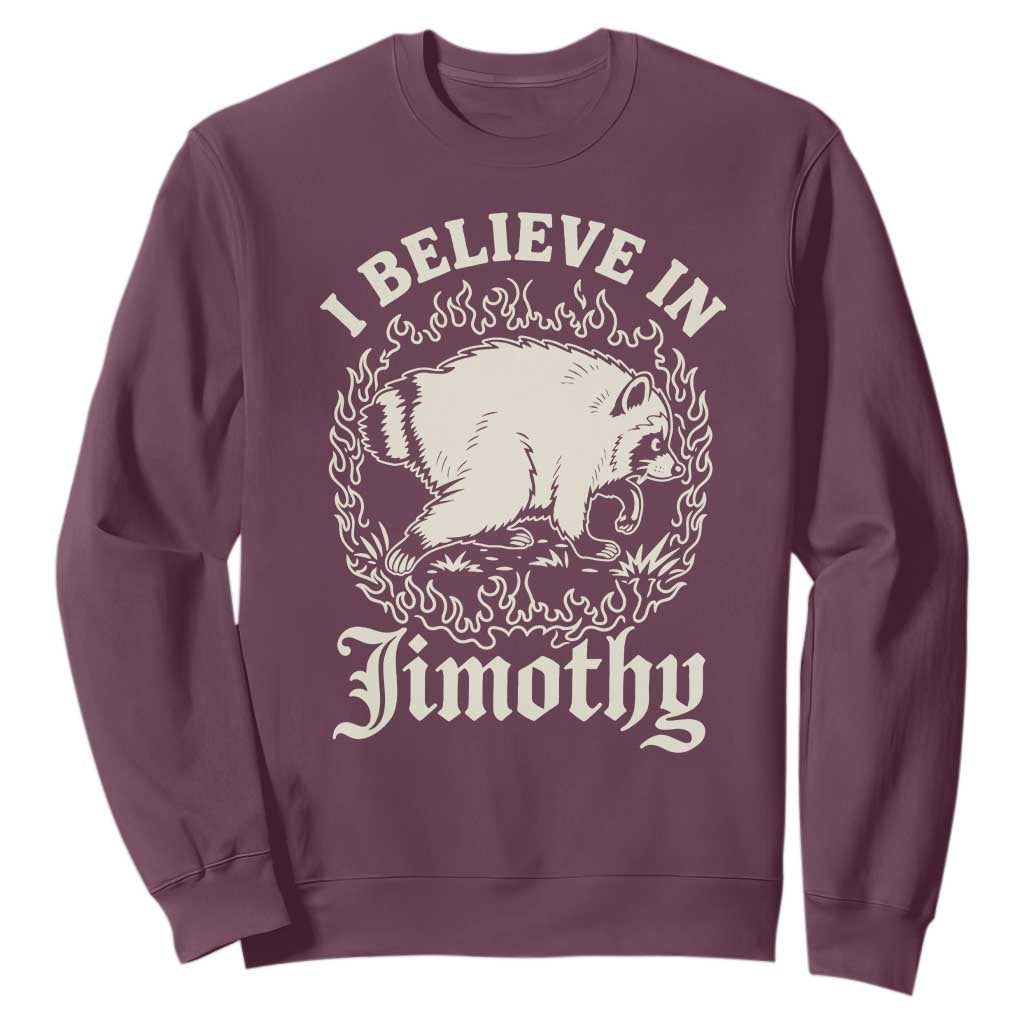 I Believe In Jimothy the Seattle Raccoon Sweatshirt Flaming Circle Vintage Feral Legend Trash Panda Supporter