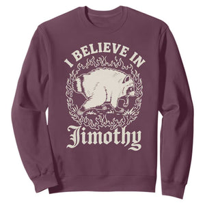 I Believe In Jimothy the Seattle Raccoon Sweatshirt Flaming Circle Vintage Feral Legend Trash Panda Supporter