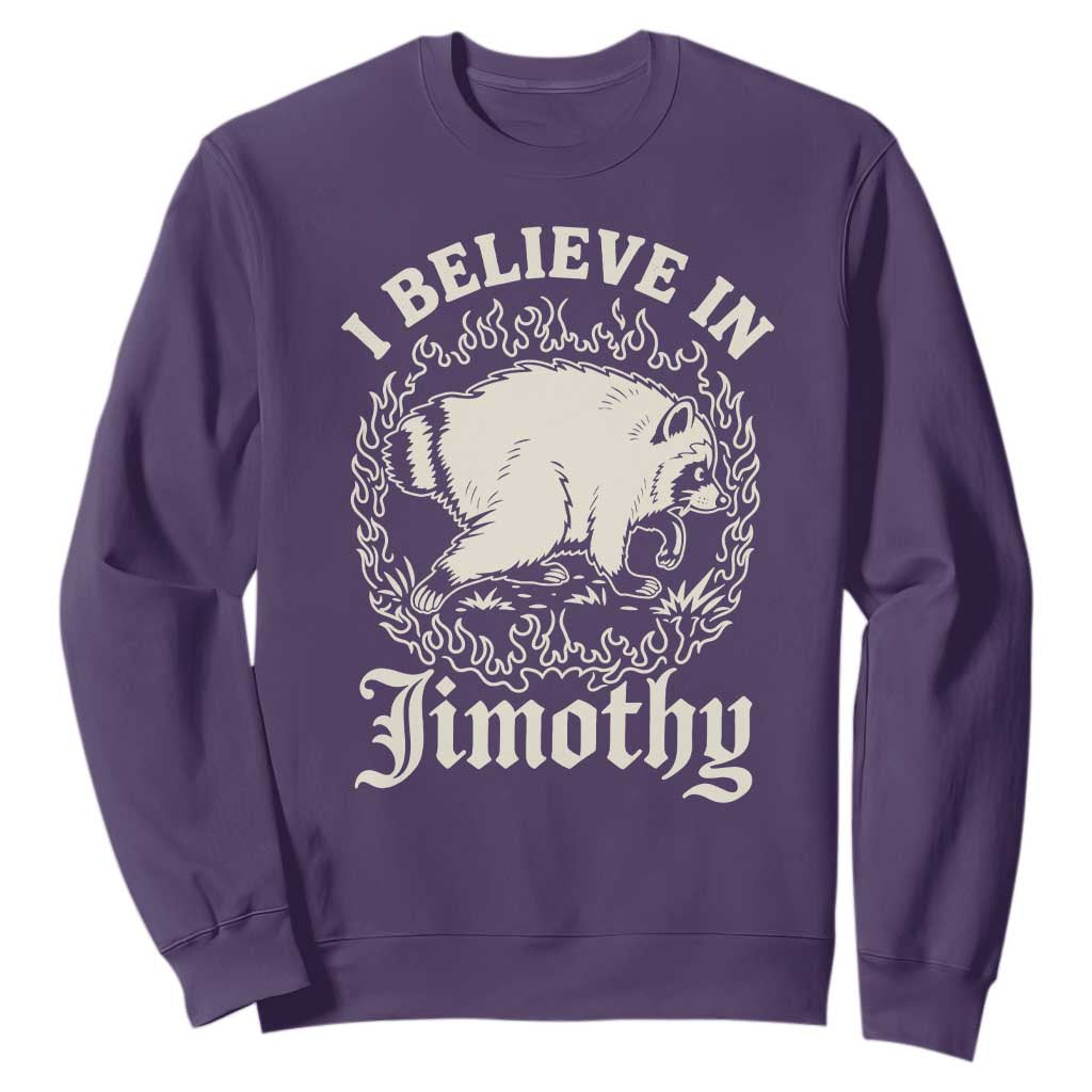 I Believe In Jimothy the Seattle Raccoon Sweatshirt Flaming Circle Vintage Feral Legend Trash Panda Supporter