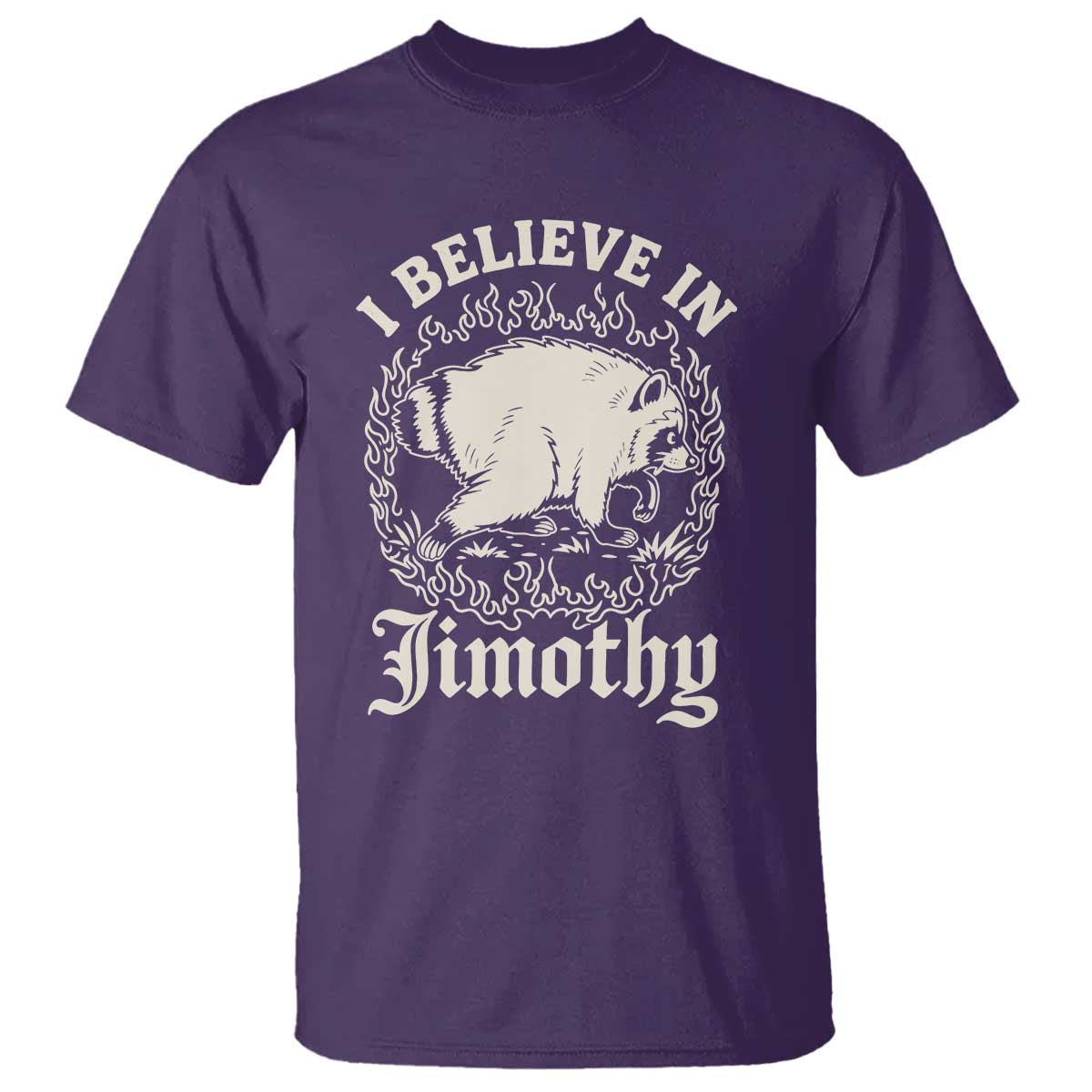 I Believe In Jimothy the Seattle Raccoon T Shirt Flaming Circle Vintage Feral Legend Trash Panda Supporter