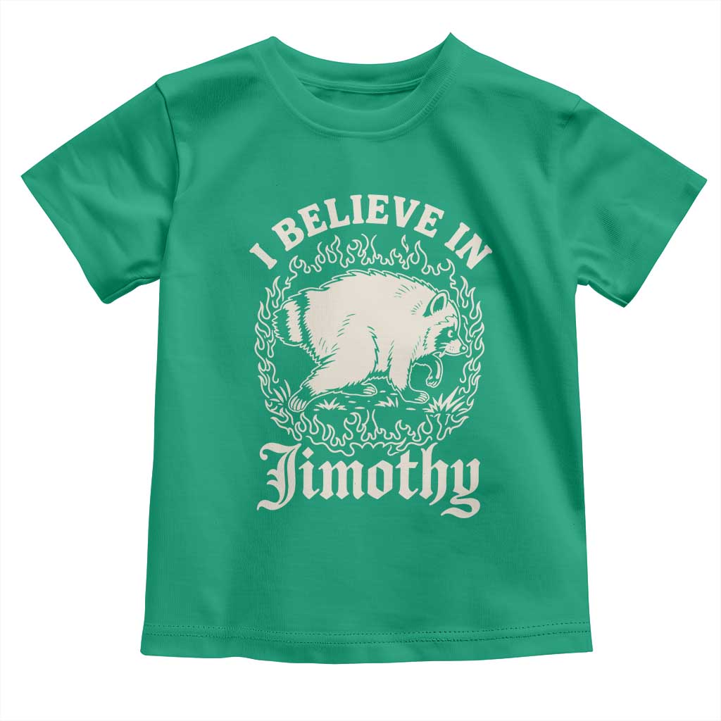 I Believe In Jimothy the Seattle Raccoon Toddler T Shirt Flaming Circle Vintage Feral Legend Trash Panda Supporter