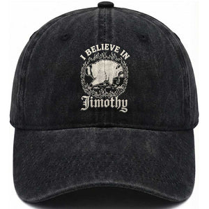 I Believe In Jimothy the Seattle Raccoon Washed Cotton Baseball Cap Flaming Circle Vintage Feral Legend Trash Panda Supporter