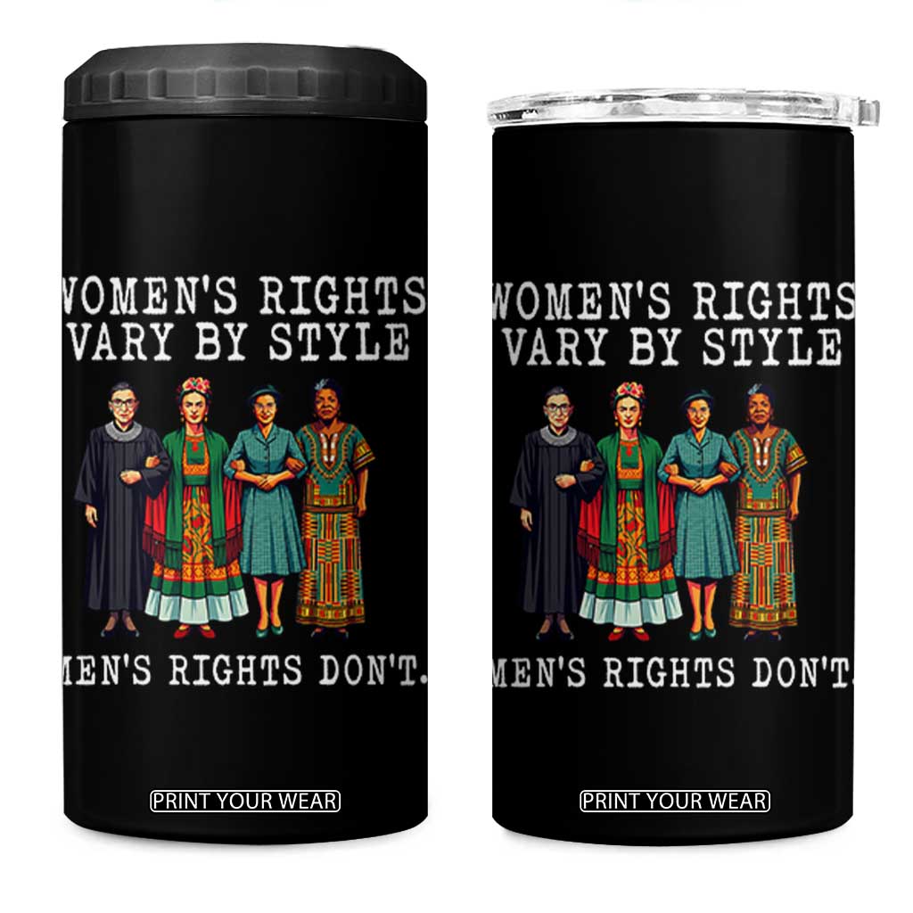 Womens Rights Vary By Style Feminists Historic Female Empowerment 4 in 1 Can Cooler Tumbler Powerful Feminism Civil Rights Movement