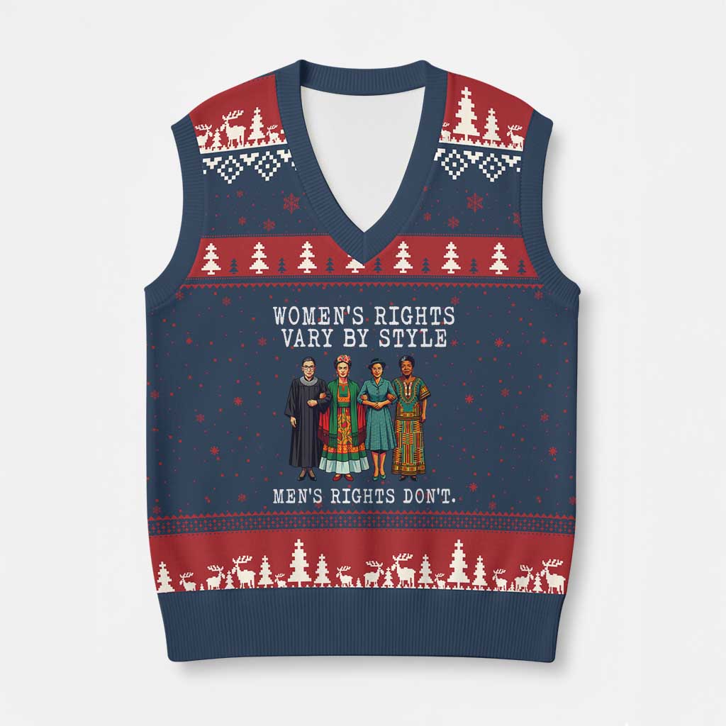 Womens Rights Vary By Style Feminists Historic Female Empowerment V-Neck Knit Sweater Vest Powerful Feminism Civil Rights Movement TS02 Navy Red Print Your Wear