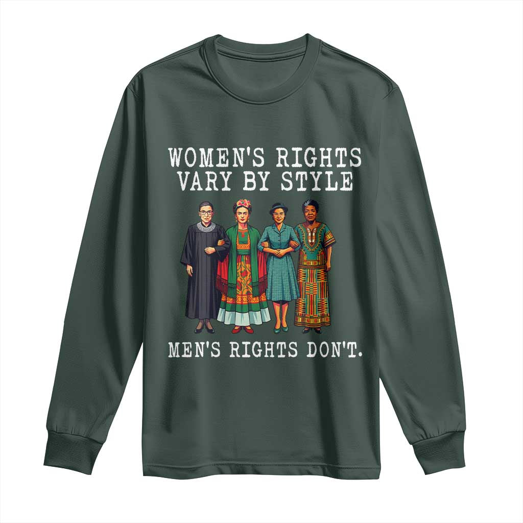 Womens Rights Vary By Style Feminists Historic Female Empowerment Long Sleeve Shirt Powerful Feminism Civil Rights Movement