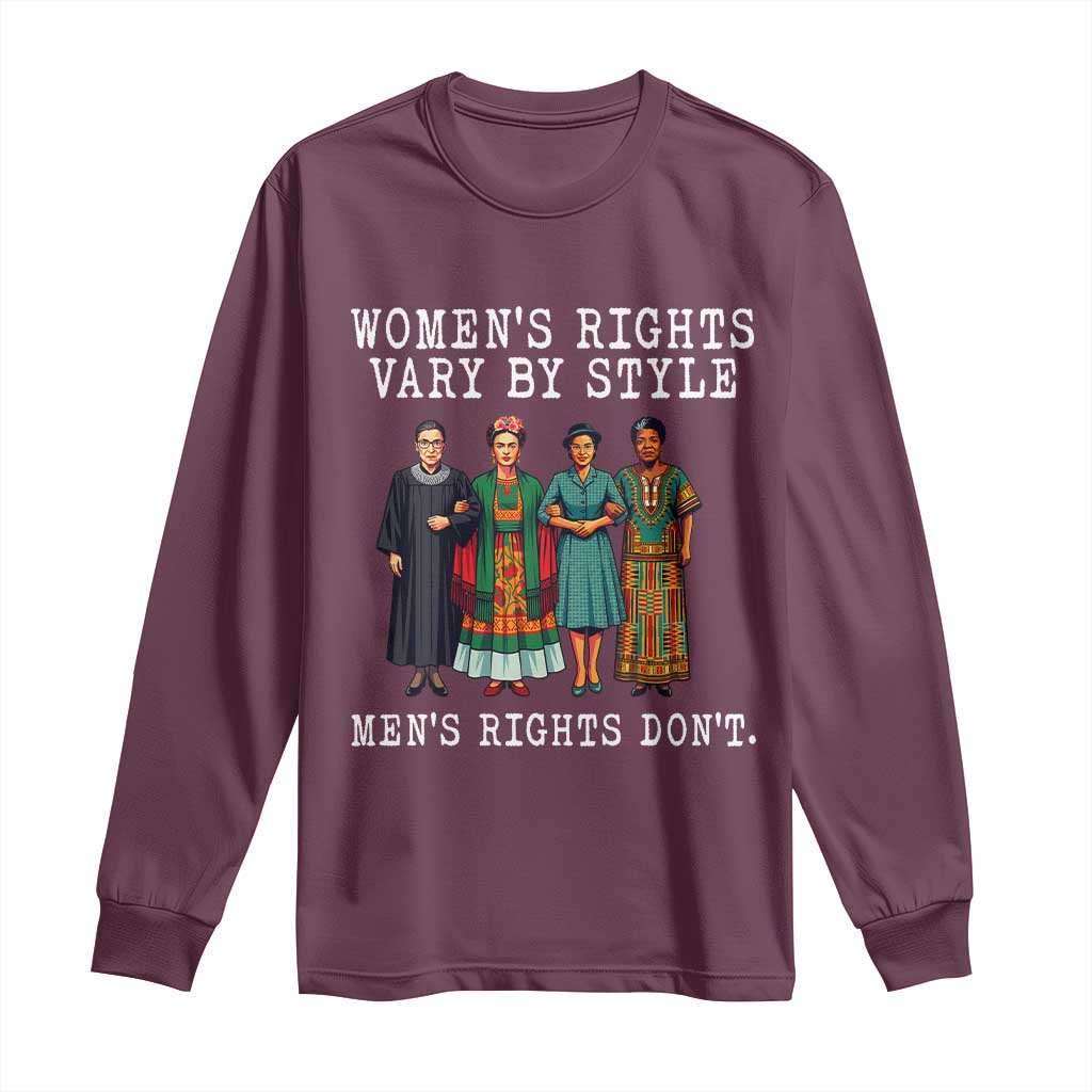 Womens Rights Vary By Style Feminists Historic Female Empowerment Long Sleeve Shirt Powerful Feminism Civil Rights Movement