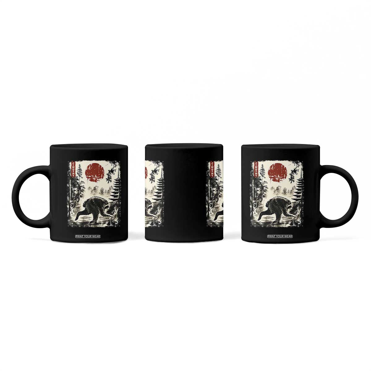 Jimothy the Raccoon Japanese Ukiyo-e Style Vintage Graphic Coffee Mug Viral Seattle Trash Panda Feral Legend Supporter